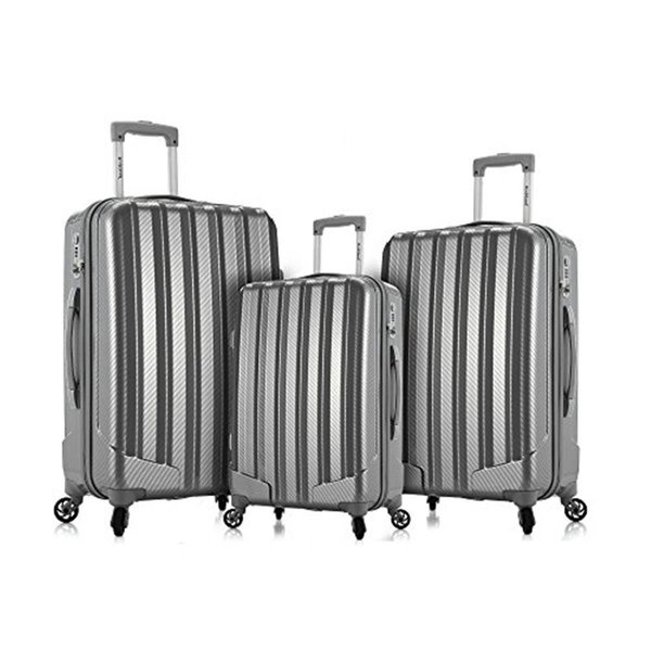 Rockland Rockland CF186-SILVER Barcelona Polycarbonate - 3 Piece & Abs Luggage Suitcase Set - Sliver; 6 Piece CF186-SILVER